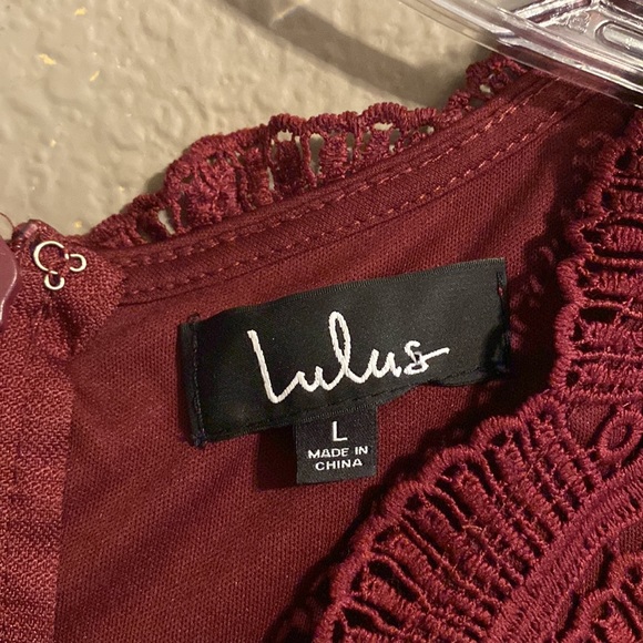 Lulu’s Angel in Disguise Burgundy Dress - Size Large - Picture 3 of 9